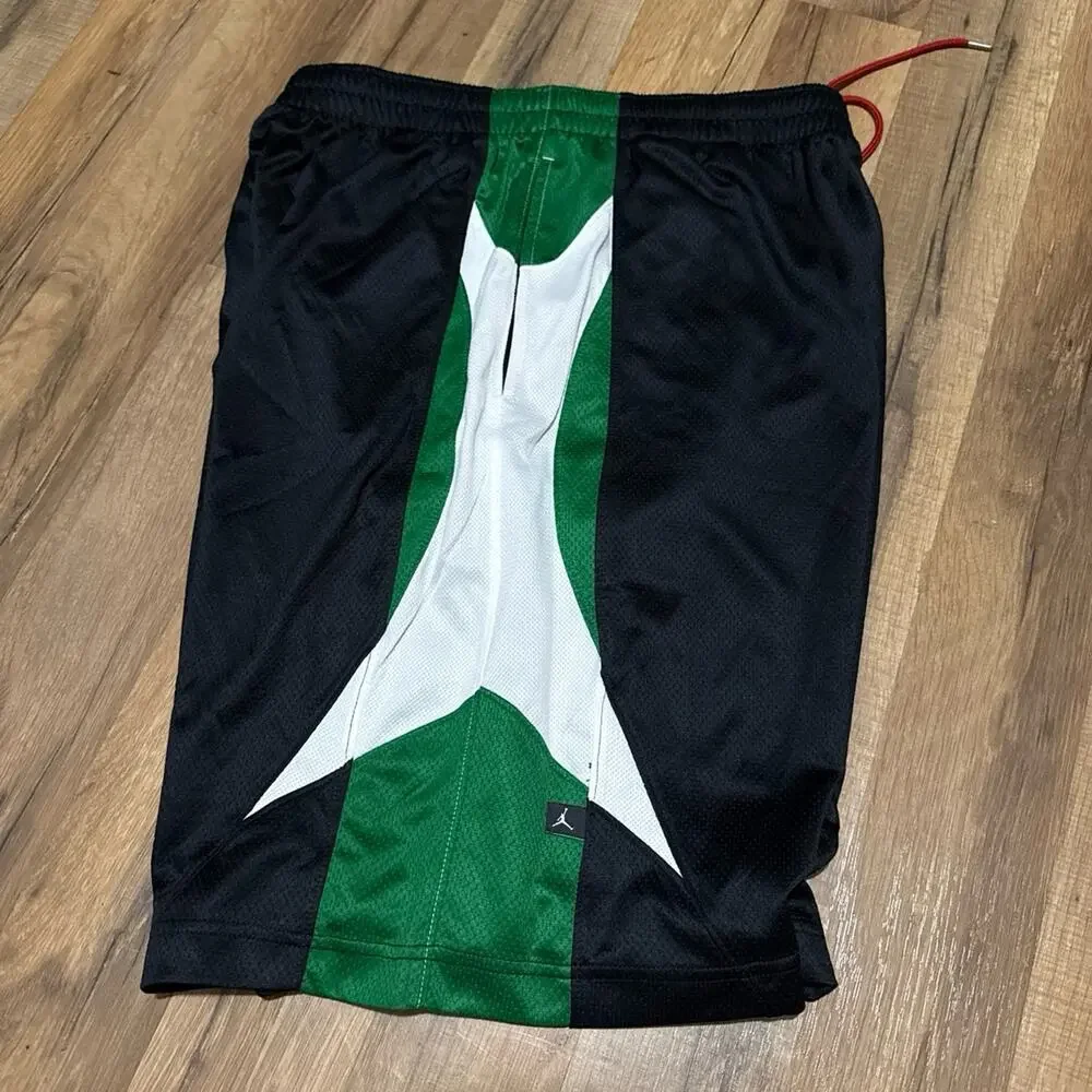 2011 Air Jordan Court Fit Green Color Block Vintage 437217-010 Mesh Shorts